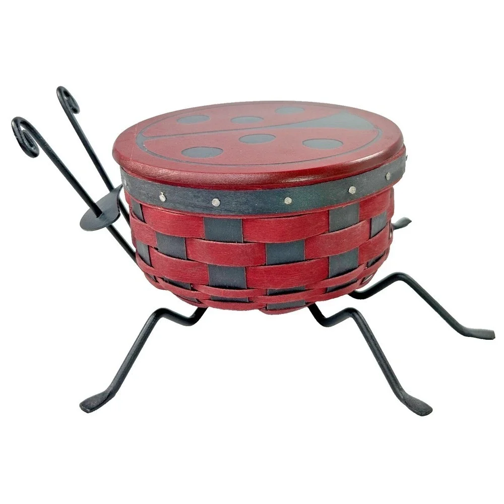 Longaberger LITTLE LADYBUG Basket Lid & Legs Plastic Protector 2009 - Lid Repair